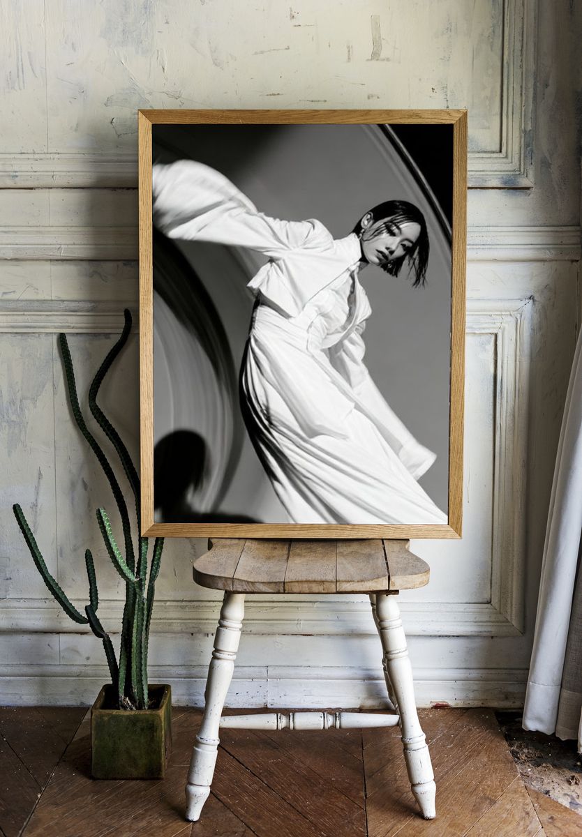 Monochrome Fashion Portrait Poster. room preview