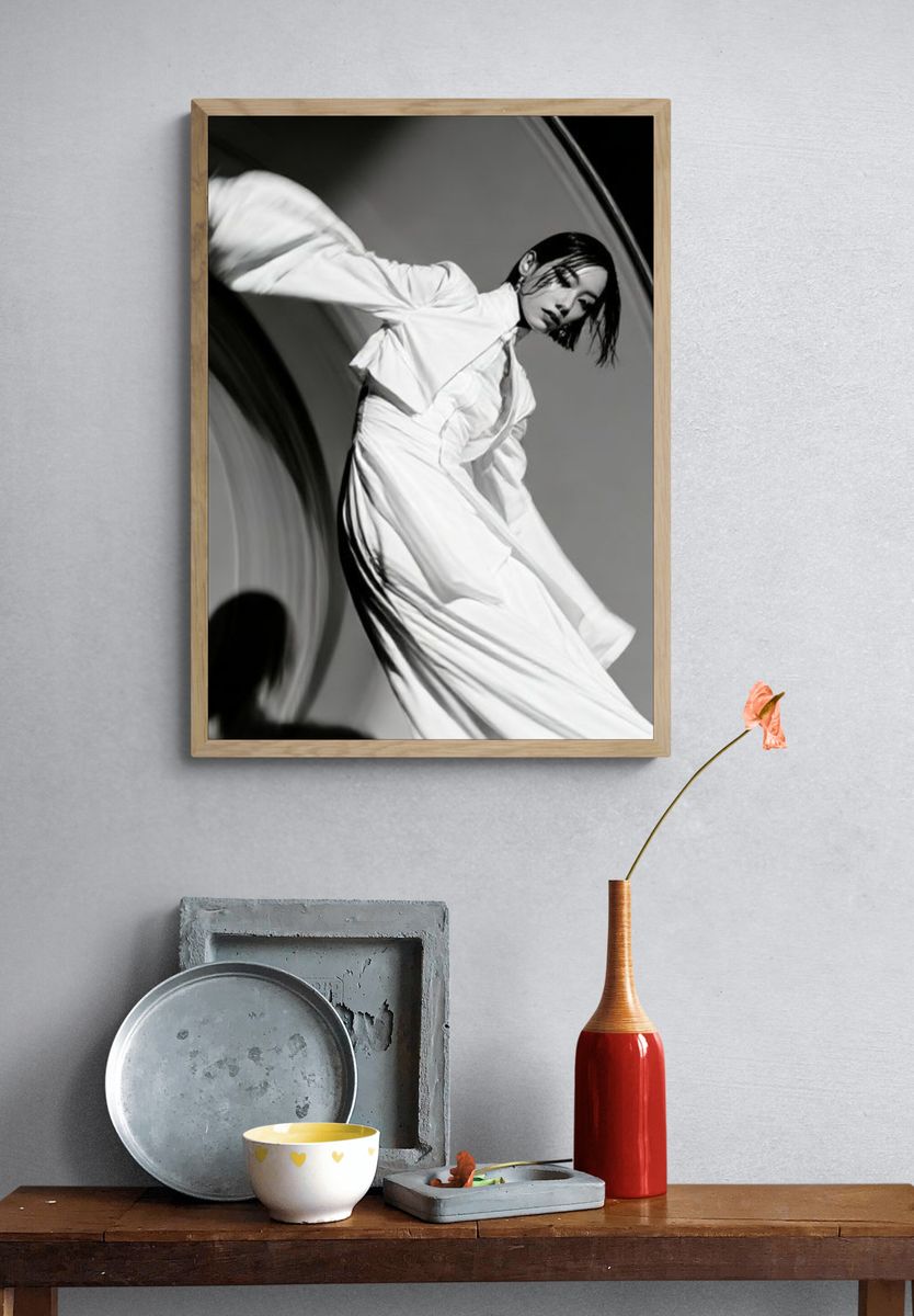 Monochrome Fashion Portrait Poster. — room view 3