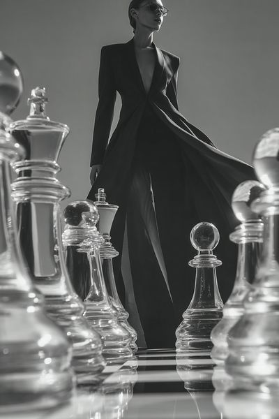 Monochrome Fashion Chess Poster.