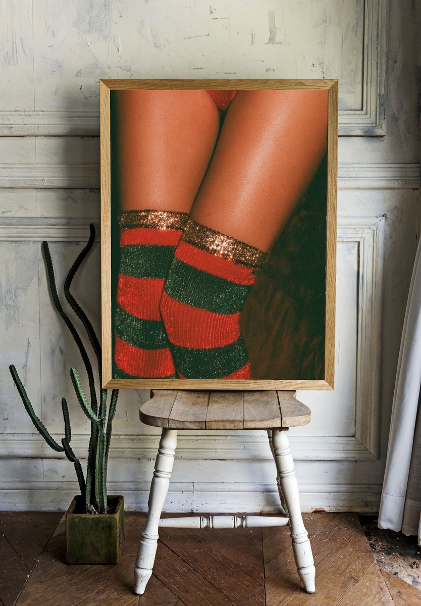 Glitter Striped Legs Photography Poster. room preview