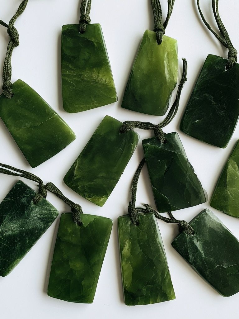 Green Jade Pendants Photography Poster. poster detail