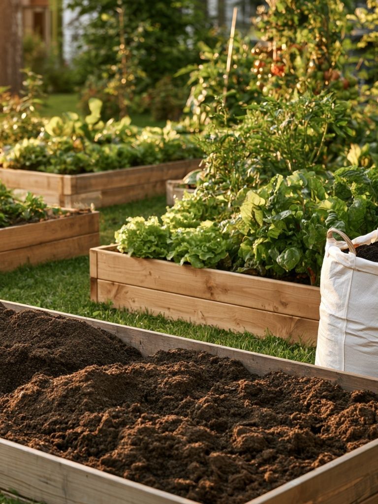 Sunlit Garden Beds Photography Poster. poster detail