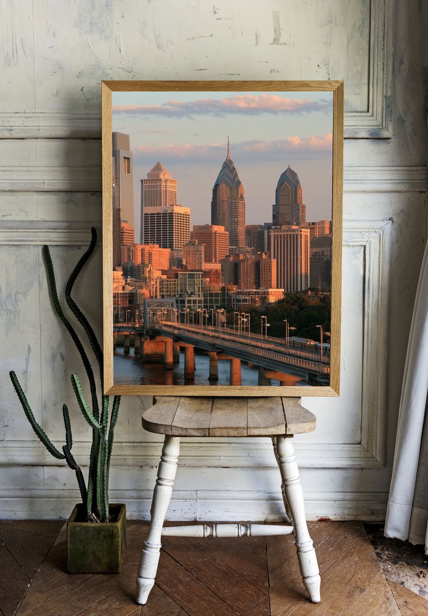 Philadelphia Skyline at Sunset Poster. room preview