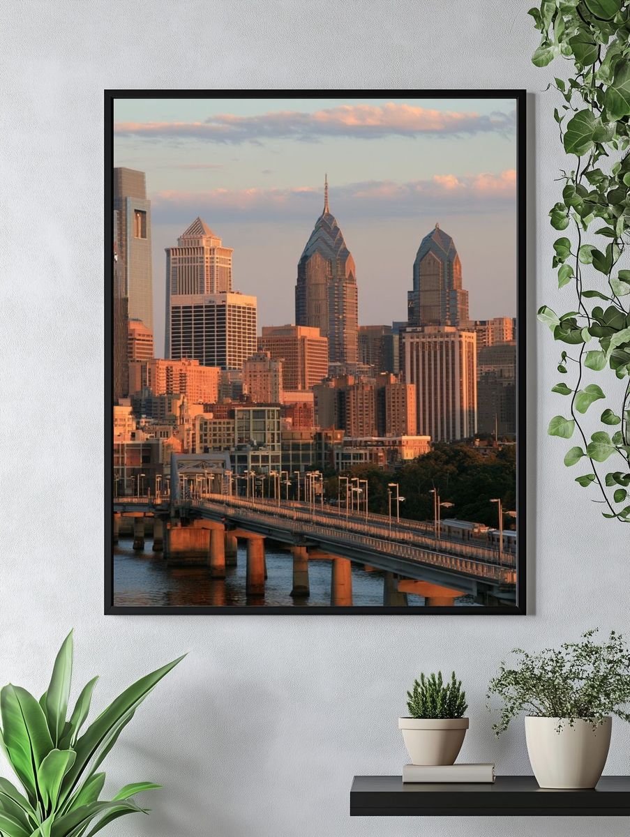 Philadelphia Skyline at Sunset Poster. — room view 4