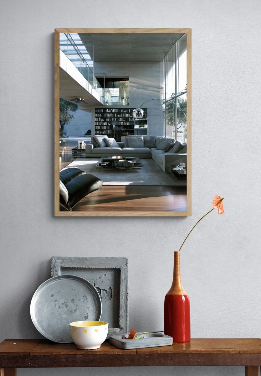 Modern Glass Interior Photography Poster. — room view 3