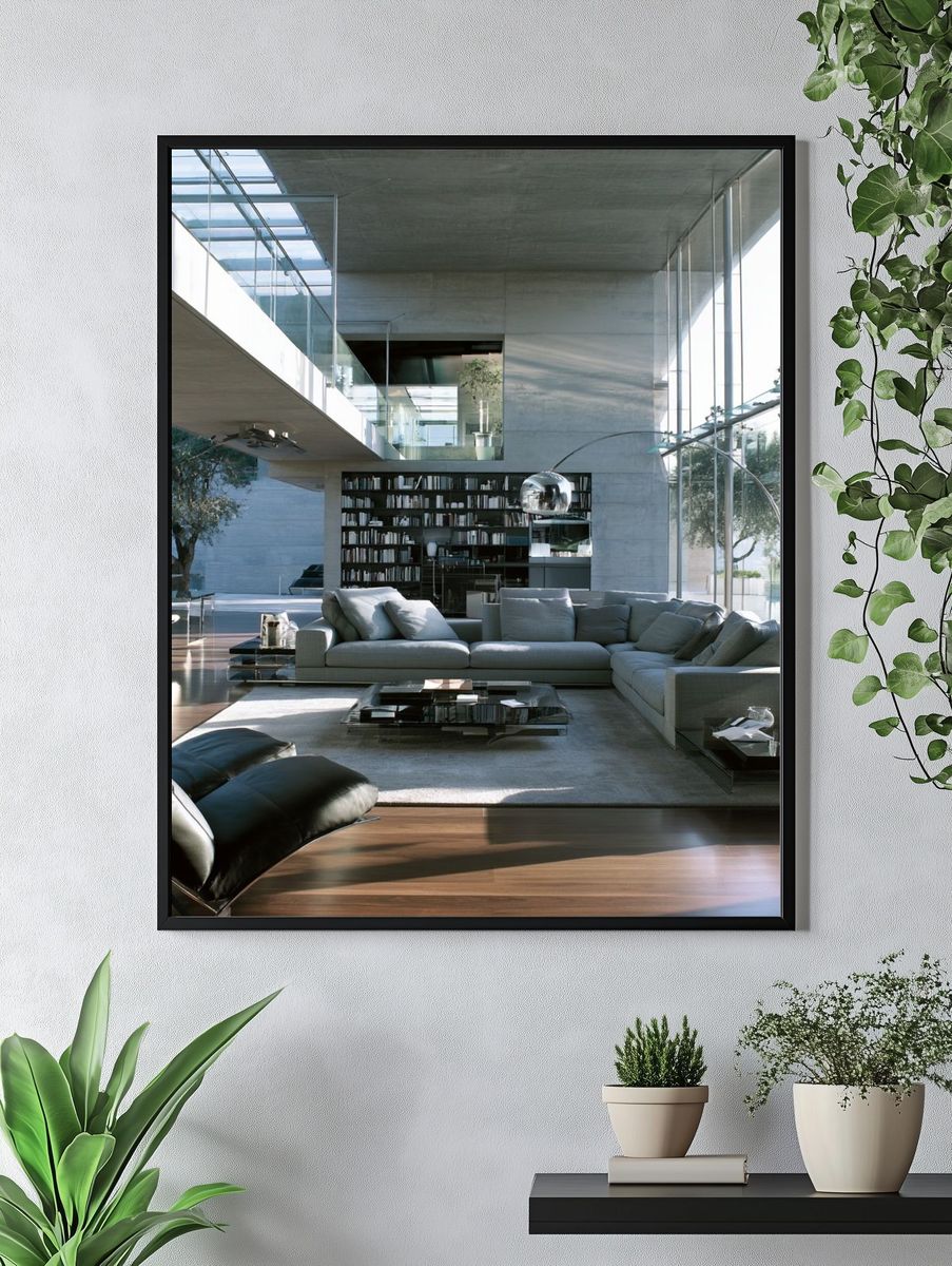 Modern Glass Interior Photography Poster. — room view 4