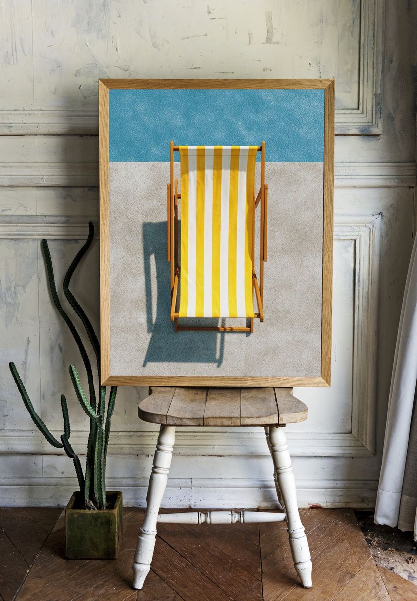 Poolside Deck Chair Photography Poster. room preview