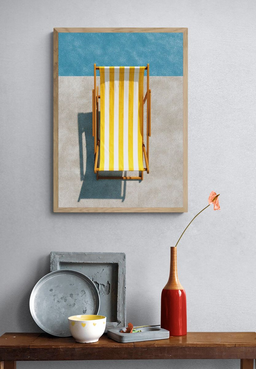 Poolside Deck Chair Photography Poster. — room view 3