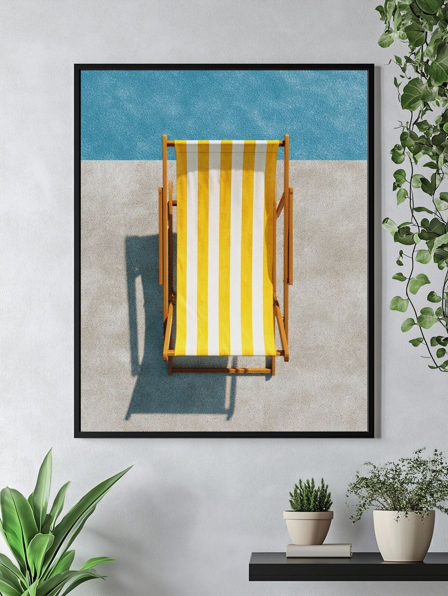 Poolside Deck Chair Photography Poster. — room view 4