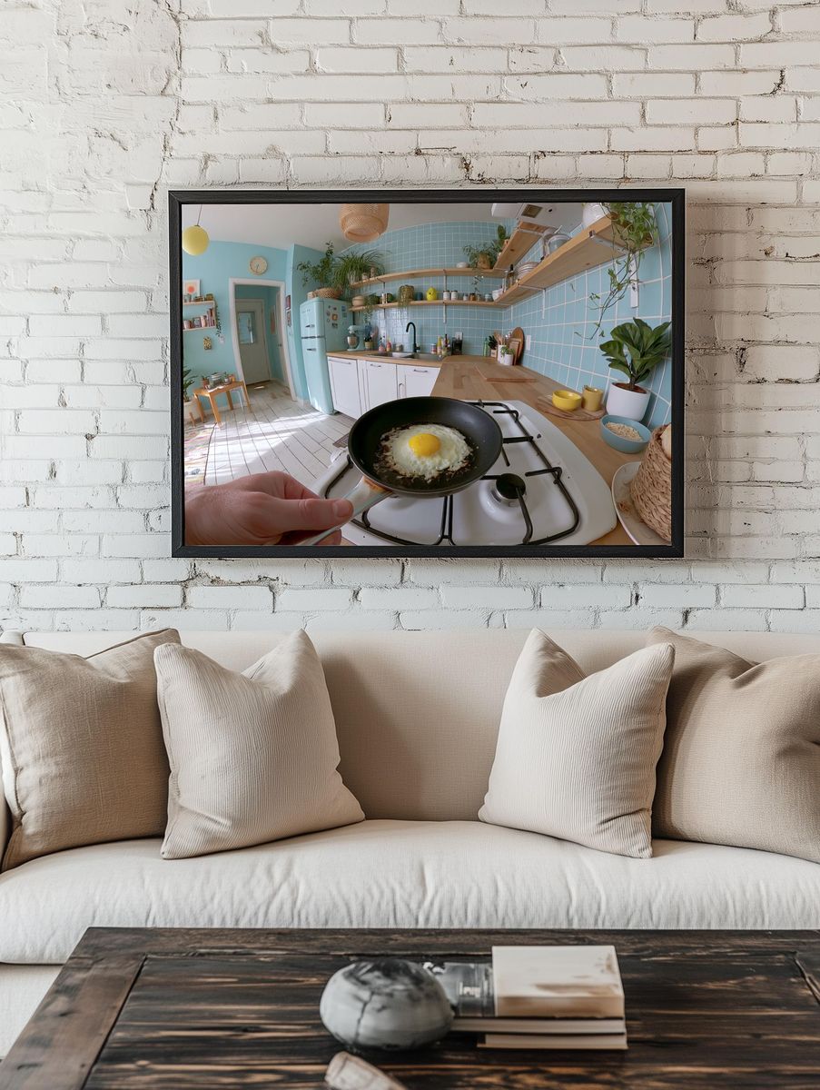 Cozy Pastel Kitchen Photography Poster. — room view 1