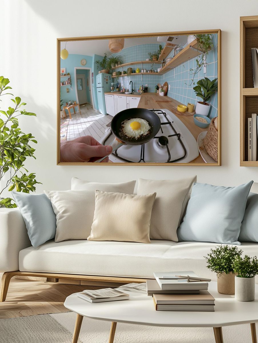 Cozy Pastel Kitchen Photography Poster. — room view 2
