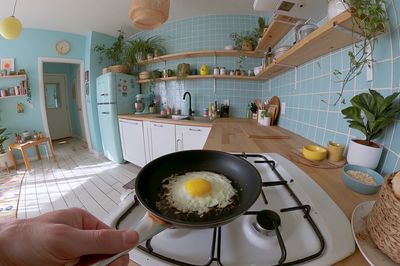 Cozy Pastel Kitchen Photography Poster.