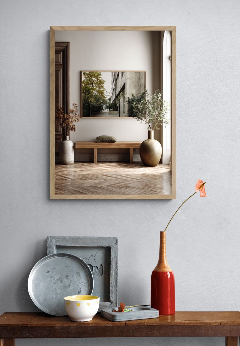 Urban Courtyard Photography Poster. — room view 3
