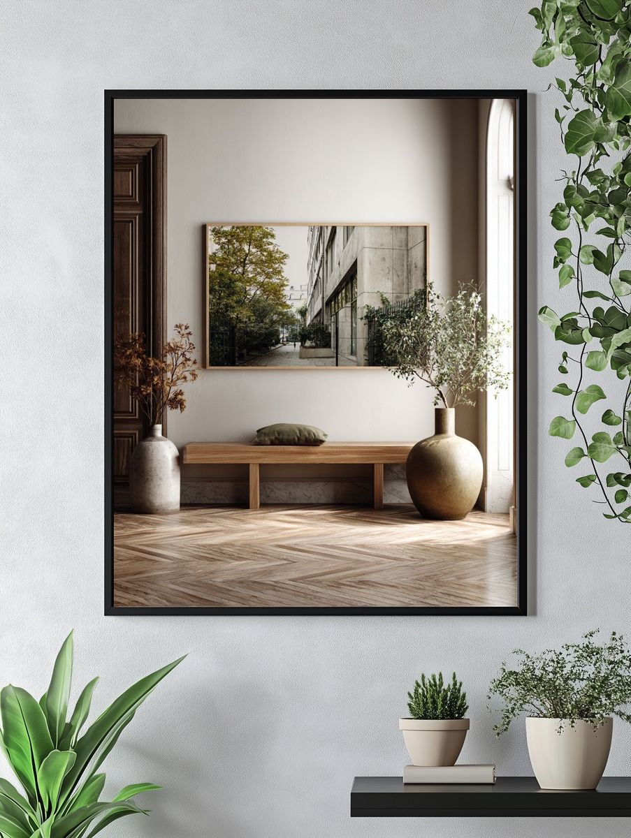 Urban Courtyard Photography Poster. — room view 4