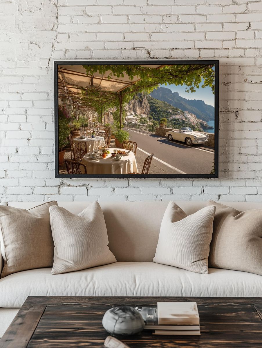 Amalfi Coast Terrace Vintage Poster. — room view 1