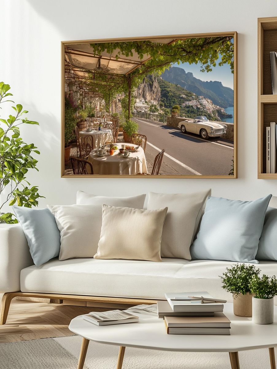 Amalfi Coast Terrace Vintage Poster. — room view 2