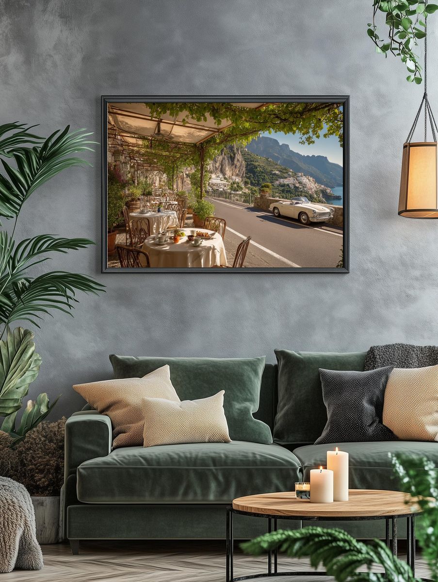 Amalfi Coast Terrace Vintage Poster. — room view 4