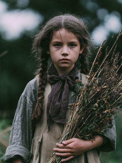 Girl with Wildflowers Photography Poster.