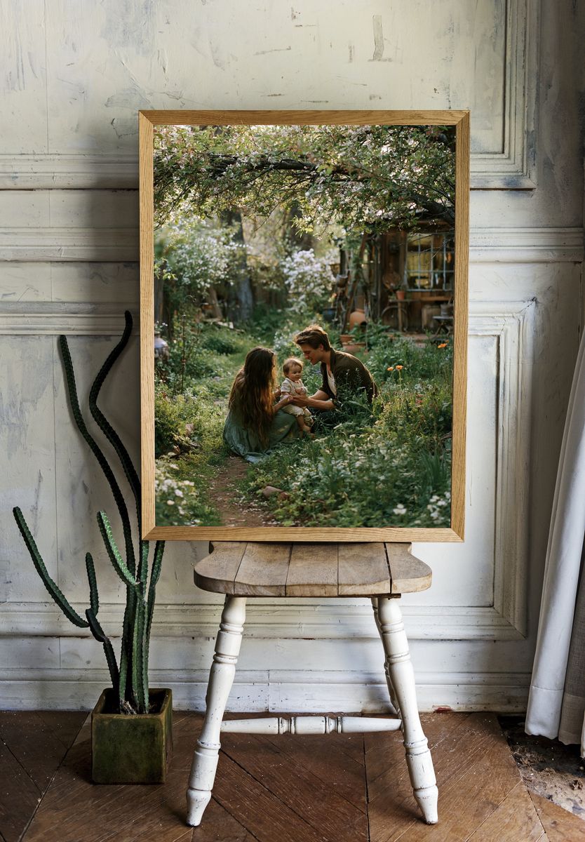Garden Family Portrait Poster. room preview