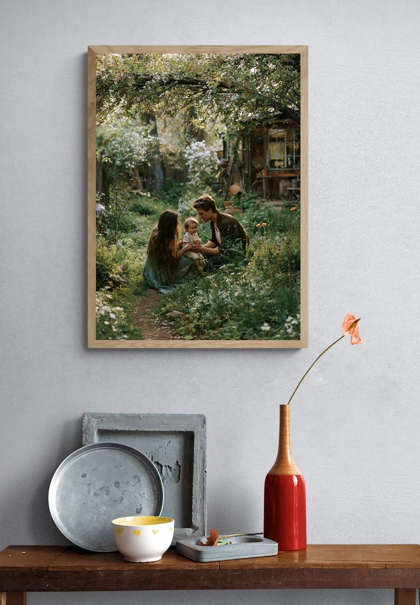 Garden Family Portrait Poster. — room view 3
