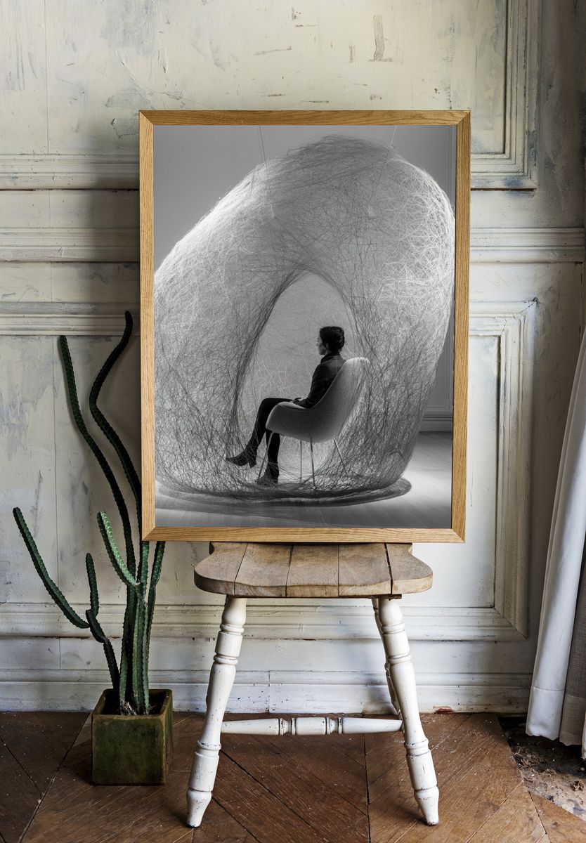 Contemplative Nest Photography Print. — room view 1