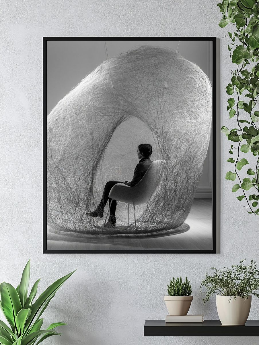 Contemplative Nest Photography Print. — room view 4