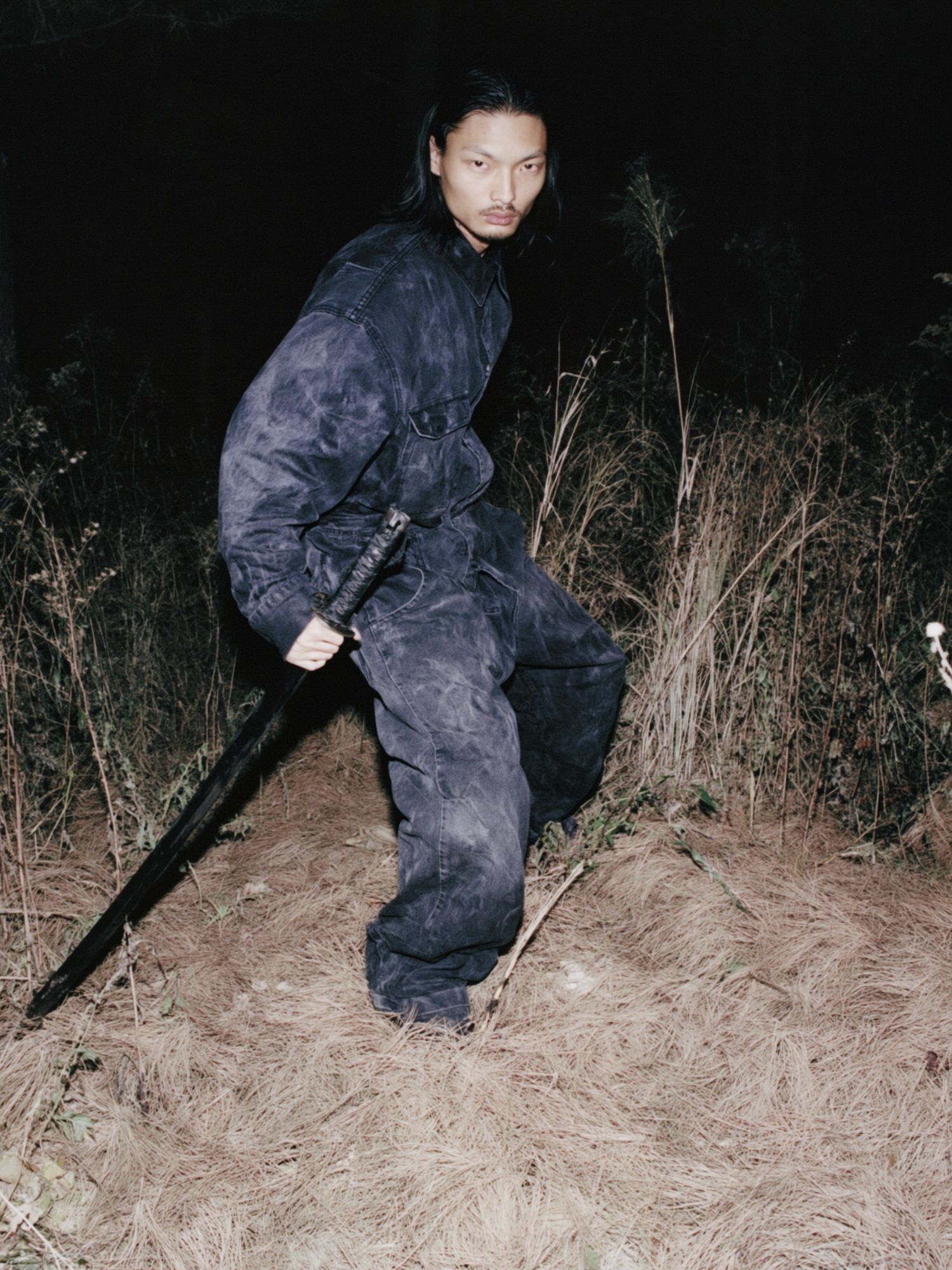 Night Forest Samurai Photography Poster. poster detail
