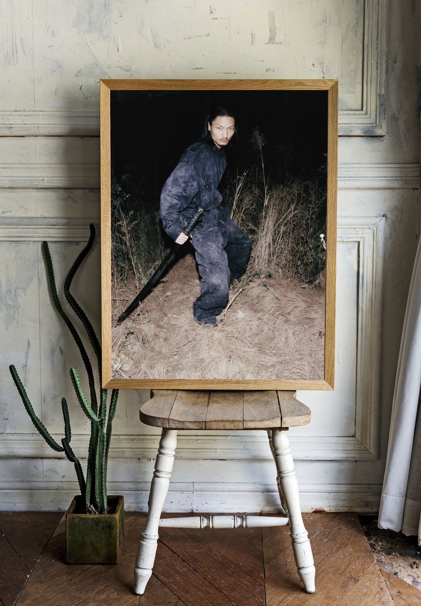 Night Forest Samurai Photography Poster. — room view 1