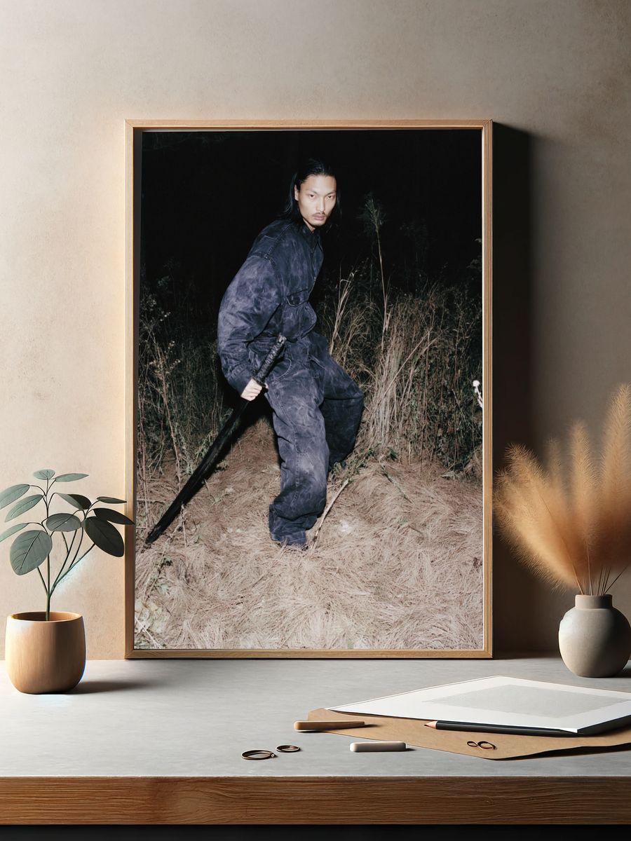 Night Forest Samurai Photography Poster. — room view 2