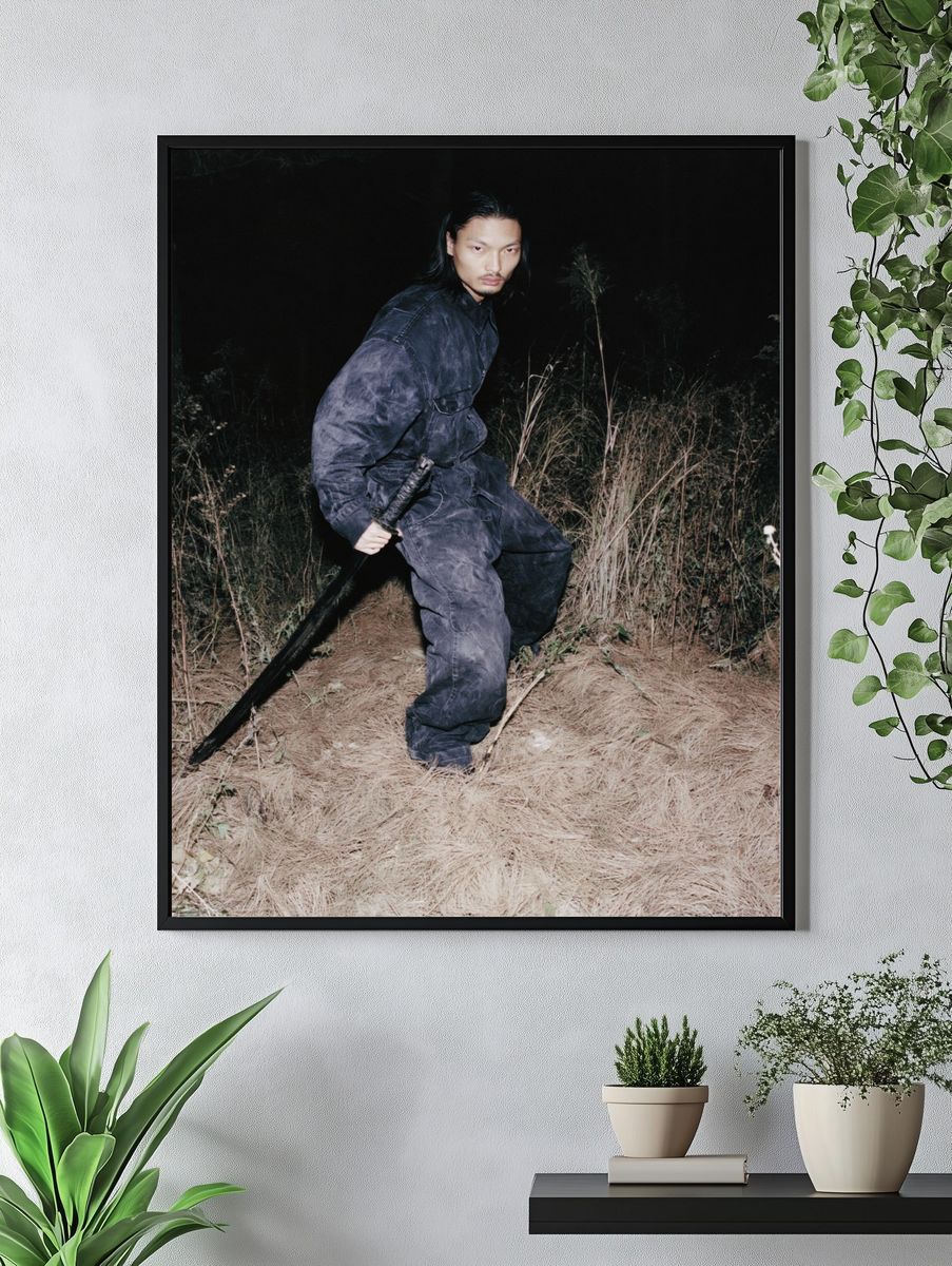 Night Forest Samurai Photography Poster. — room view 4
