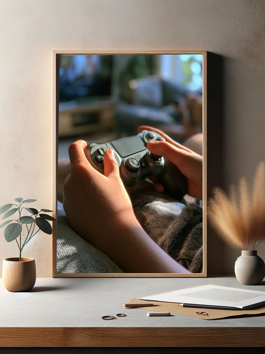 Gamer Hands Photography Poster. — room view 2