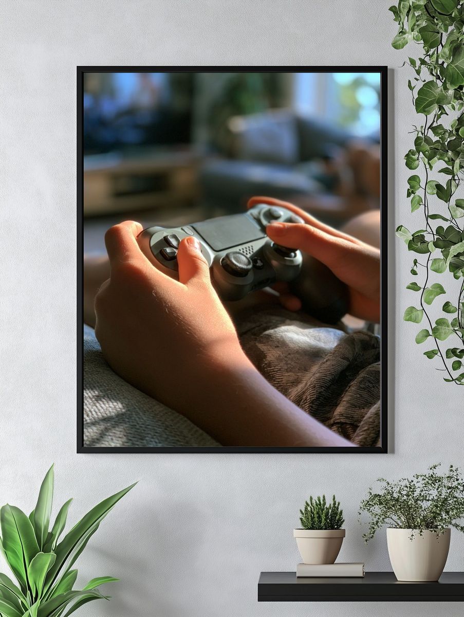 Gamer Hands Photography Poster. — room view 4