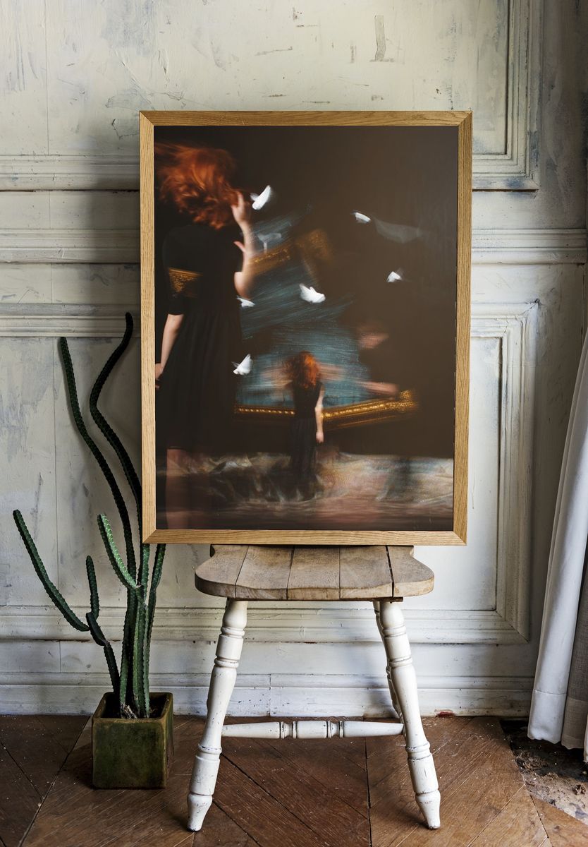 Dreamlike Woman in Motion Photography Poster. — room view 1