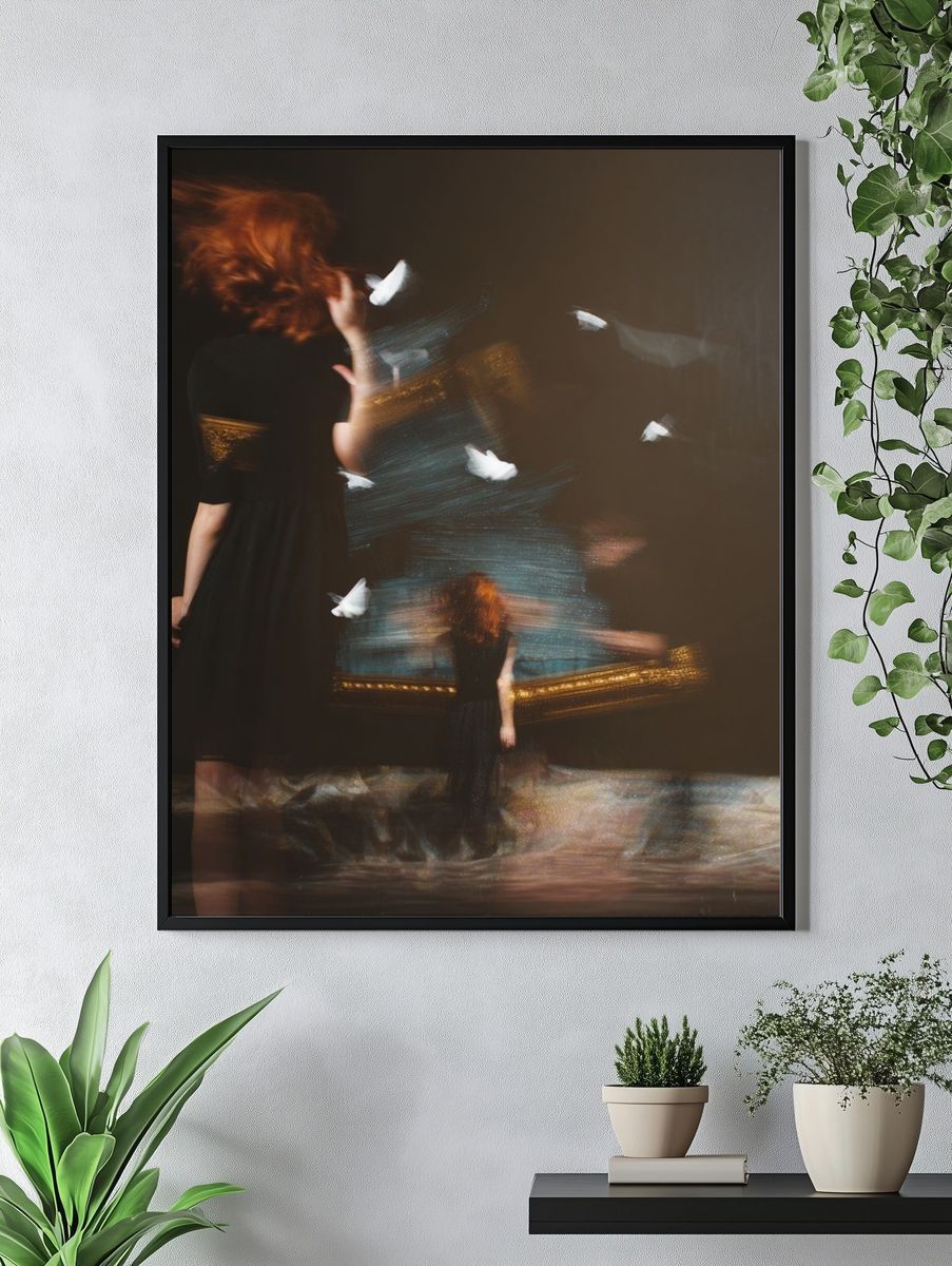 Dreamlike Woman in Motion Photography Poster. — room view 4