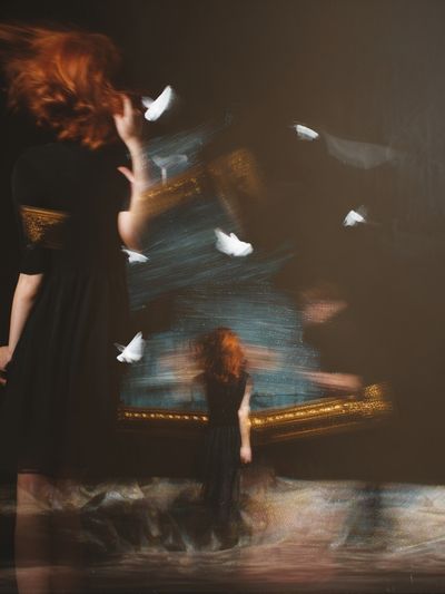 Dreamlike Woman in Motion Photography Poster. poster print
