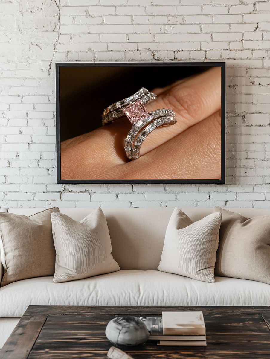 Diamond Ring Close-Up Photography Poster. room preview