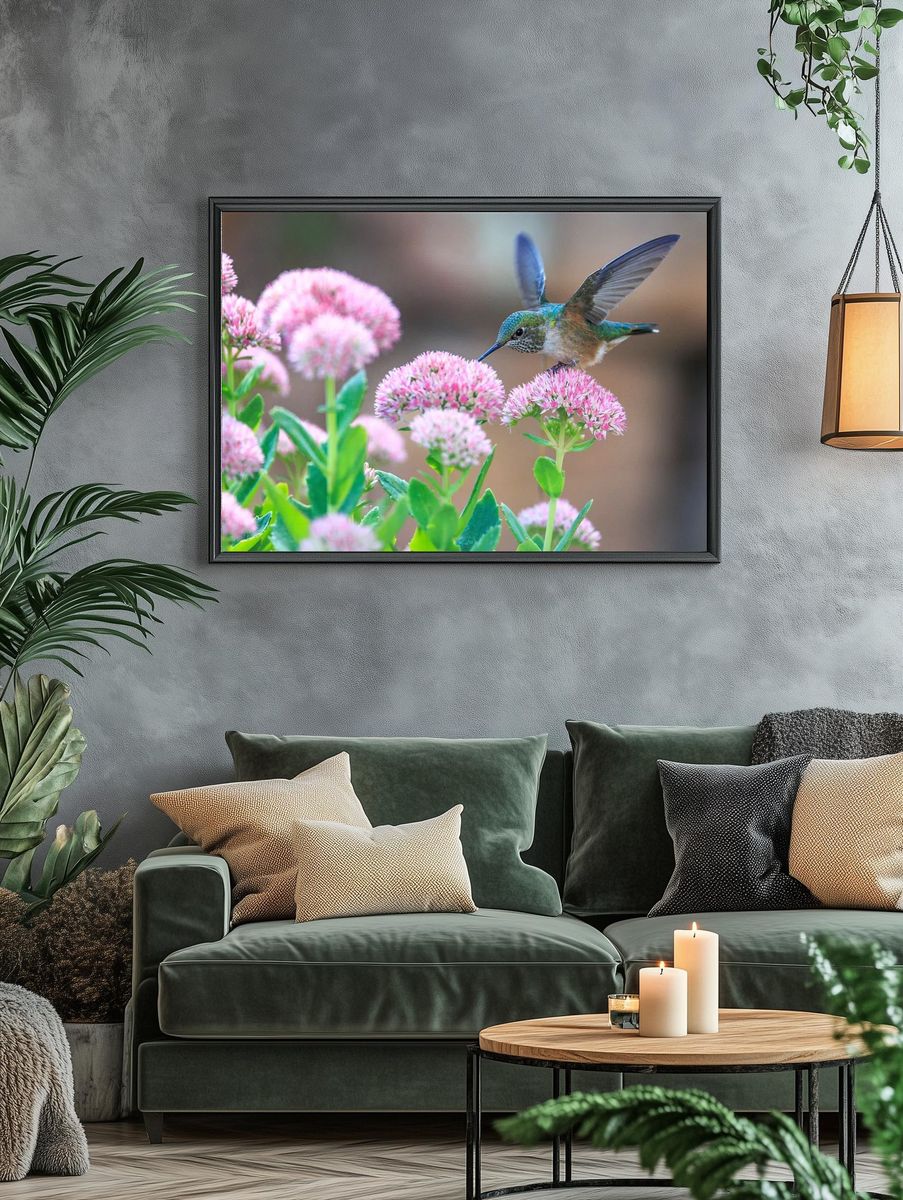Hummingbird feeding flower. — room view 4