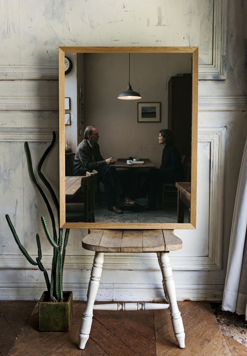 Quiet Café Conversation Photography Poster. — room view 1