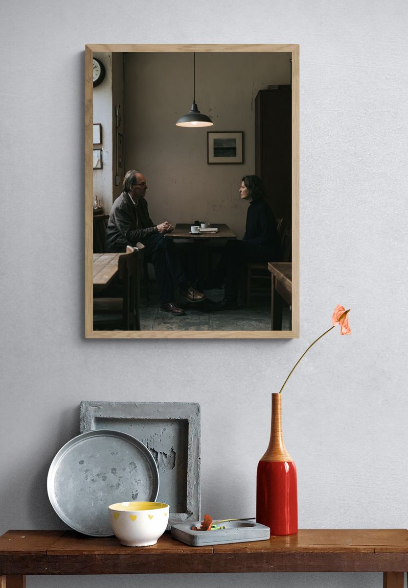 Quiet Café Conversation Photography Poster. — room view 3