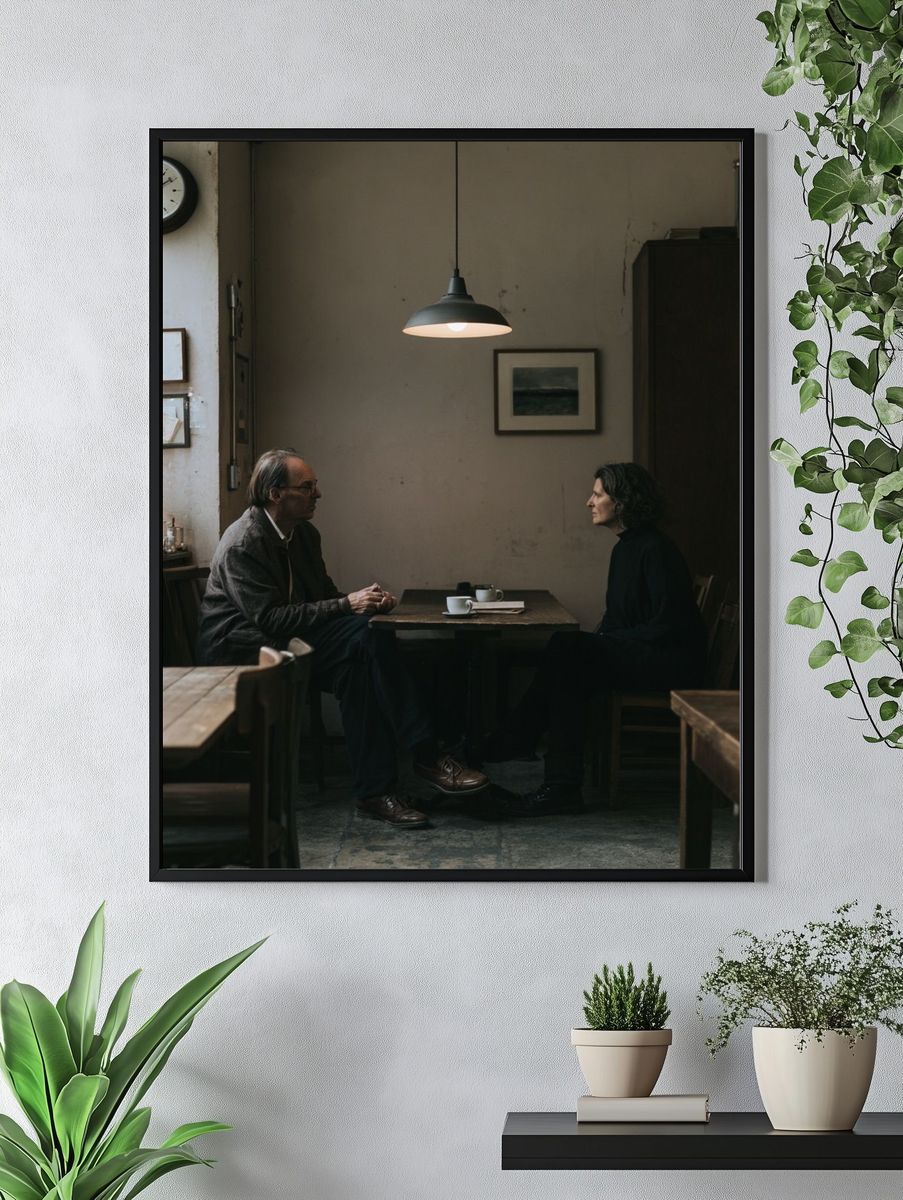 Quiet Café Conversation Photography Poster. — room view 4