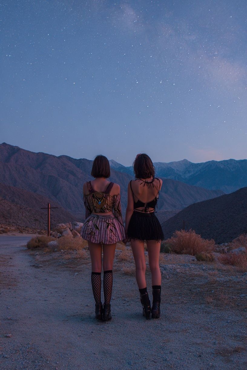 Stargazing Desert Friends Photography Poster. poster — photography art