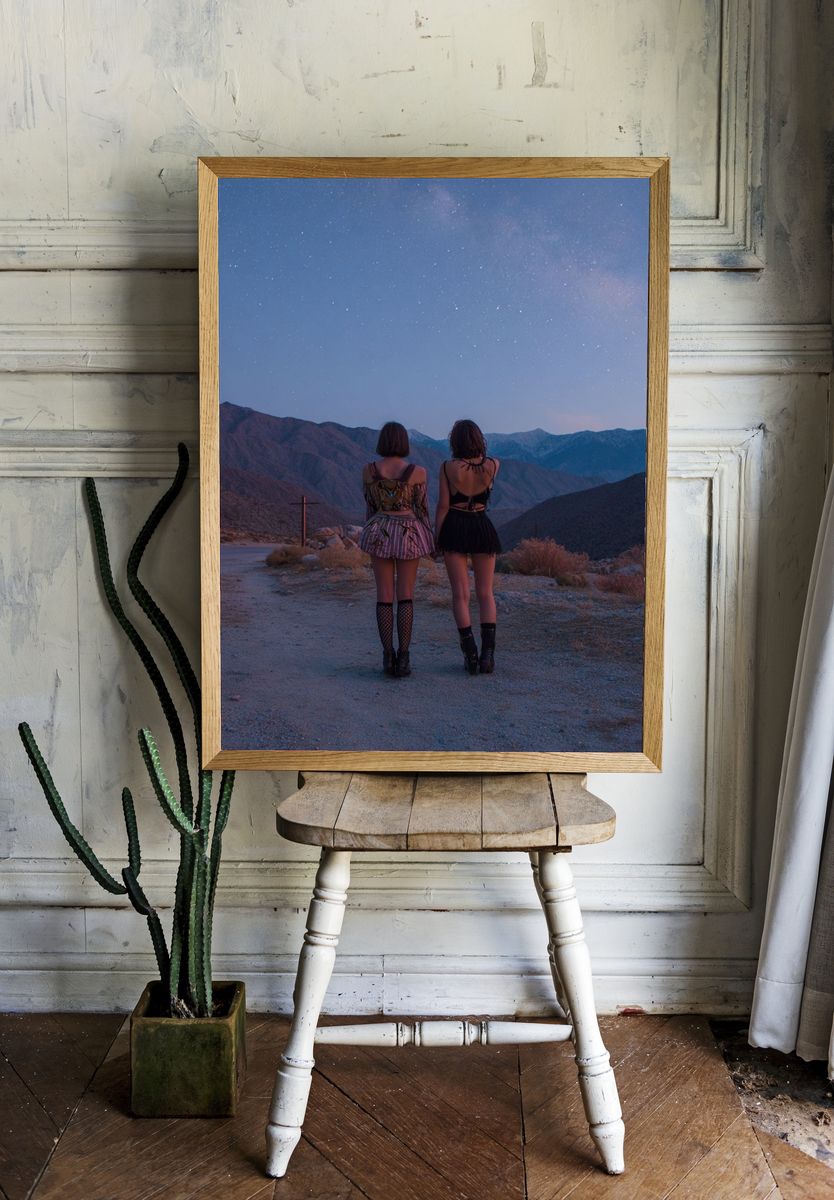 Stargazing Desert Friends Photography Poster. — room view 1