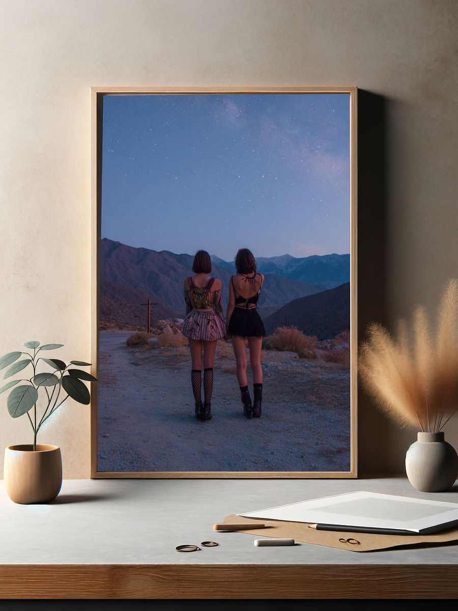Stargazing Desert Friends Photography Poster. — room view 2