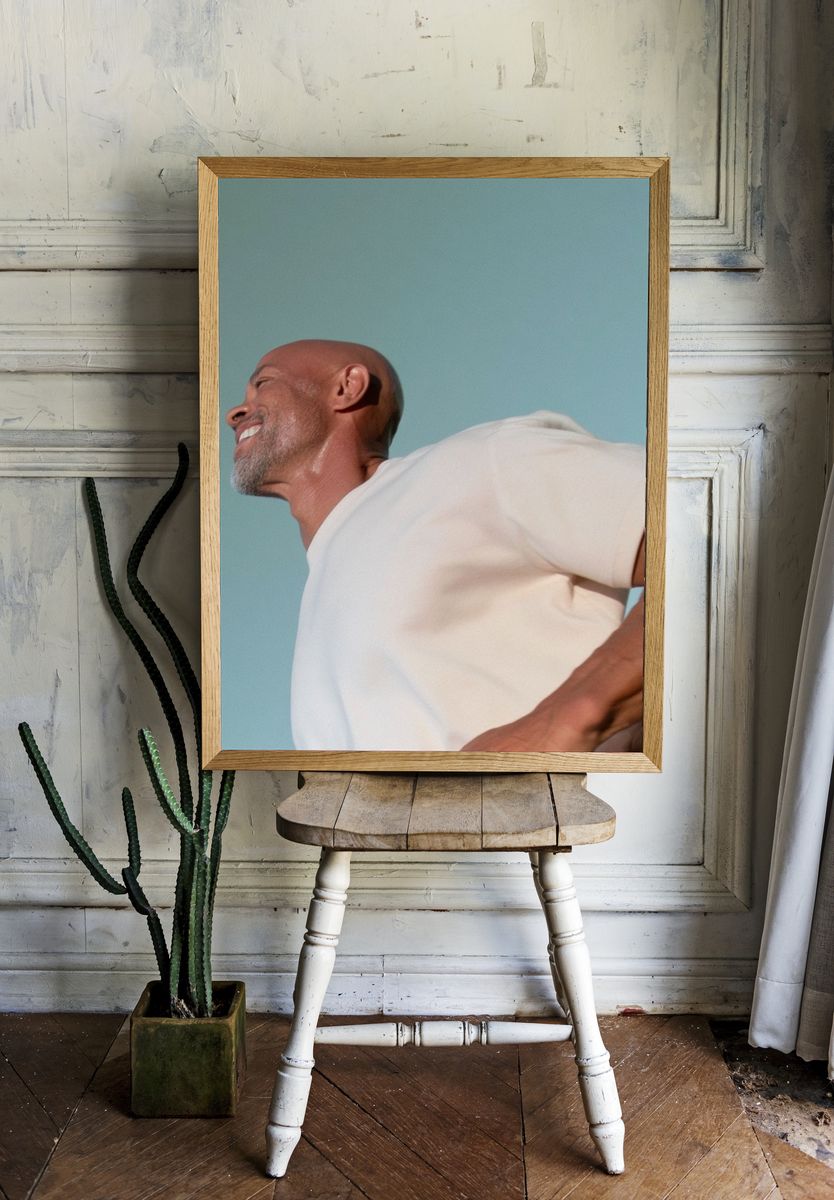 Smiling Man Portrait Photography Poster. — room view 1