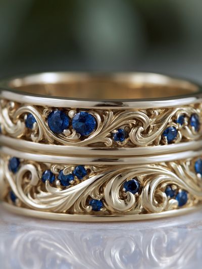 Ornate Sapphire Rings Photography Poster.