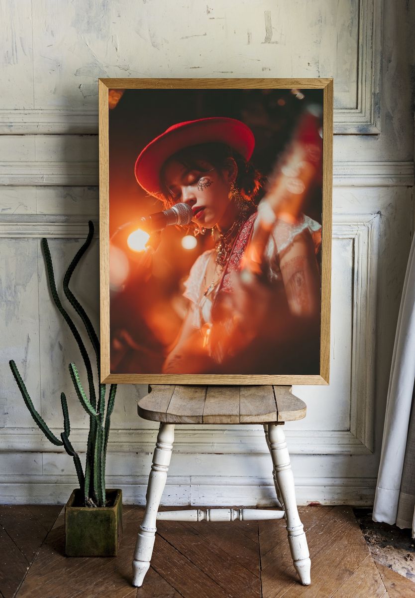 Indie Singer Portrait Photography Poster. room preview