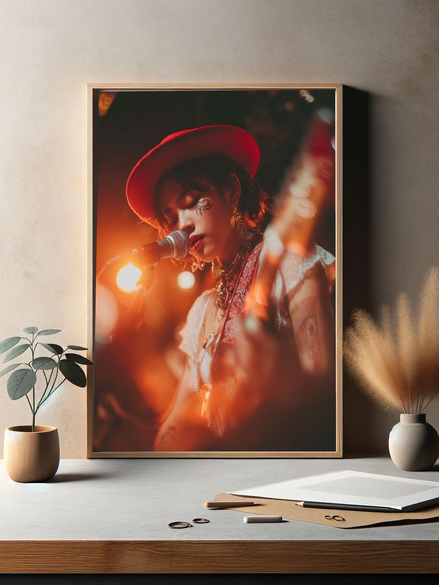Indie Singer Portrait Photography Poster. — room view 2