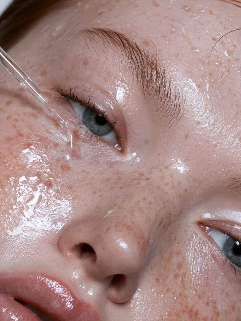 Freckled Face Serum Portrait Print. poster detail