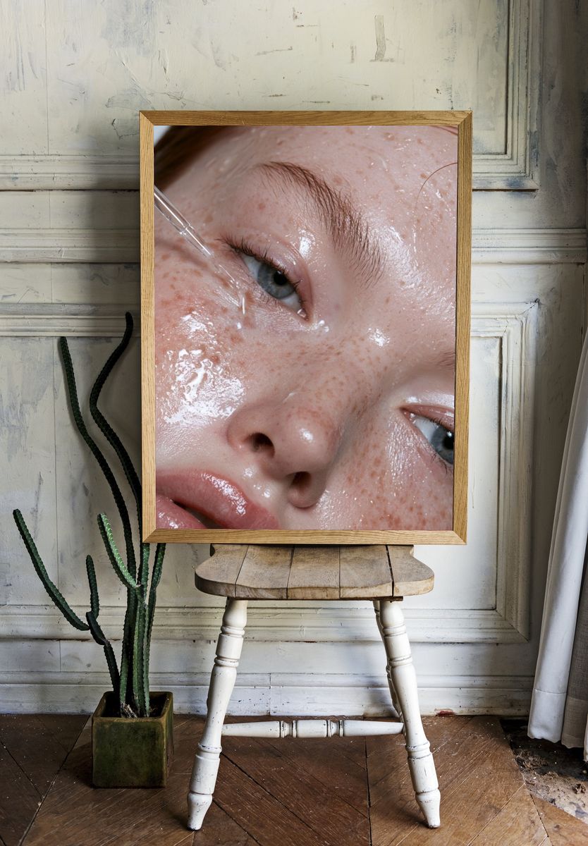 Freckled Face Serum Portrait Print. — room view 1