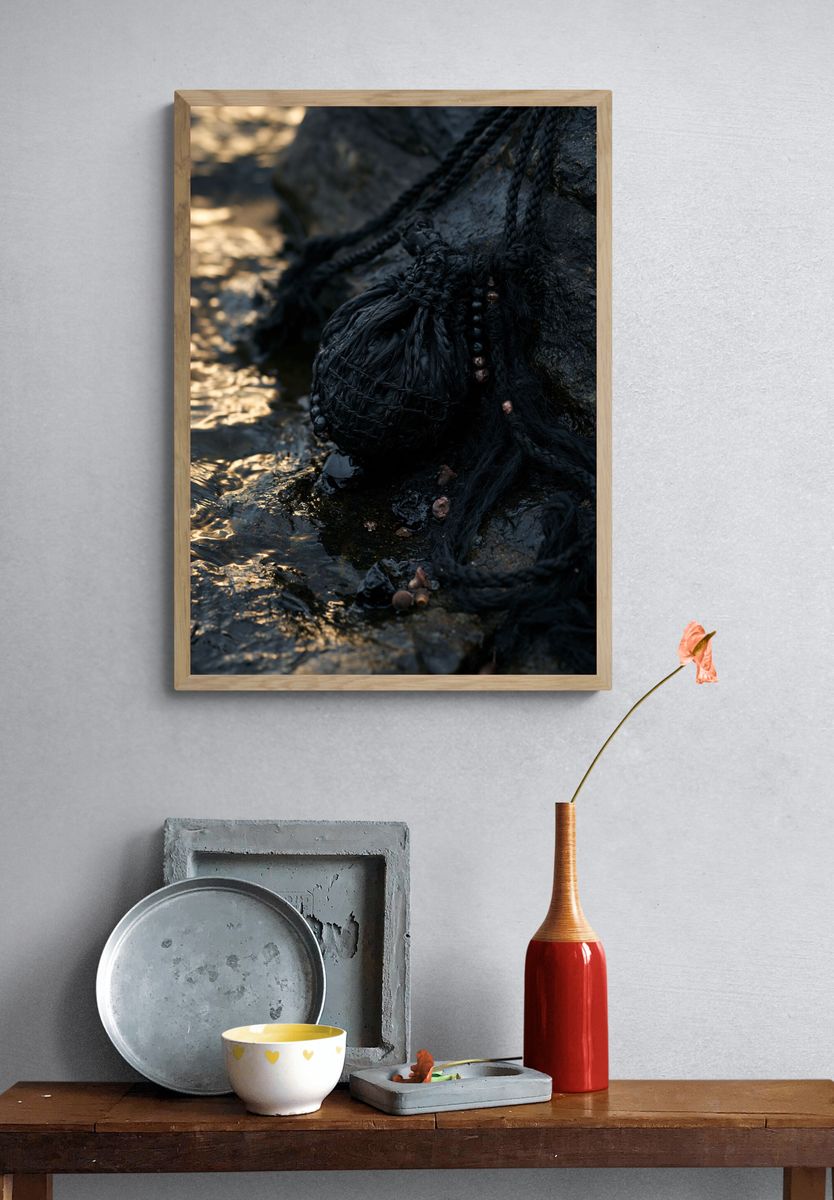 Black Rope Texture Photography Poster. — room view 3